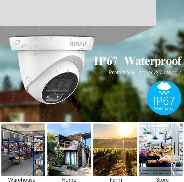 Alt view image 6 of 7 - OOSSXX (5MP Definition Full HD Wired Security Camera System Outdoor Dome Home Video Surveillance Cameras CCTV Camera Security System Outside/Indoor Surveillance Video Equipment