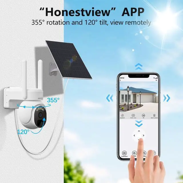 Alt view image 5 of 7 - OOSSXX 4G LTE Cellular Security Camera Solar Security Cameras Wireless Outdoor,4MP Indoor Solar Battery PTZ WiFi Camera for Home Security System with PIR,2-Way Audio,SIM Card Included