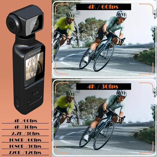 Alt view image 4 of 7 - 4K Body Camera with External Microphone, Mini Video & Audio Pocket Cam 270° Rotation Camera for Outdoor Sport, Bike, Travel, Police Law Enforcement, Personal Civilians, 64GB Included