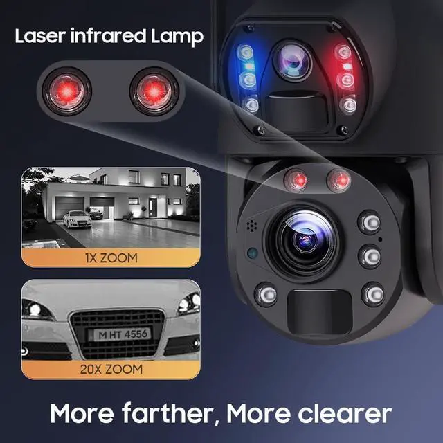 Alt view image 2 of 7 - INQMEGA [20X Optical Zoom] 6MP Solar Security Camera with Dual-Screen,Solar Camera Wireless Outdoor,Color Night Vision,Dual Screen,2.4G WiFi