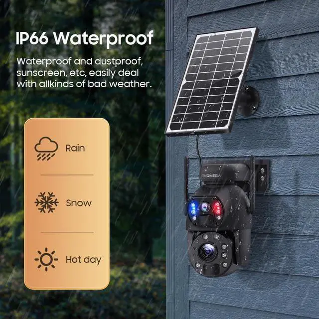 Alt view image 7 of 7 - INQMEGA [20X Optical Zoom] 6MP Solar Security Camera with Dual-Screen,Solar Camera Wireless Outdoor,Color Night Vision,Dual Screen,2.4G WiFi