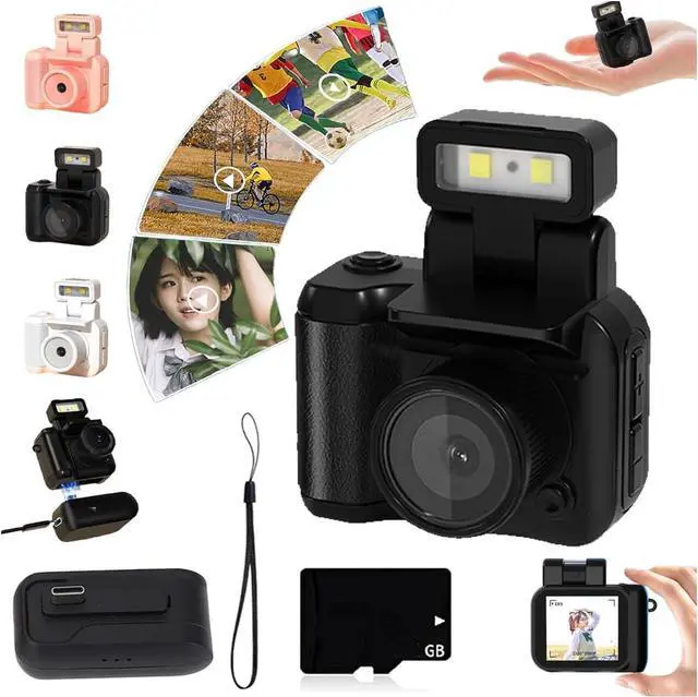 Main image of Retroscope Mini Camera, Retro Mini Camera, Retro Snap Camera, Tiny Camera Keychain, Mini Camera Keychain, 1080P Vintage Small Digital Camera Video Recorder with LED Flash Light (Black, 16GB)