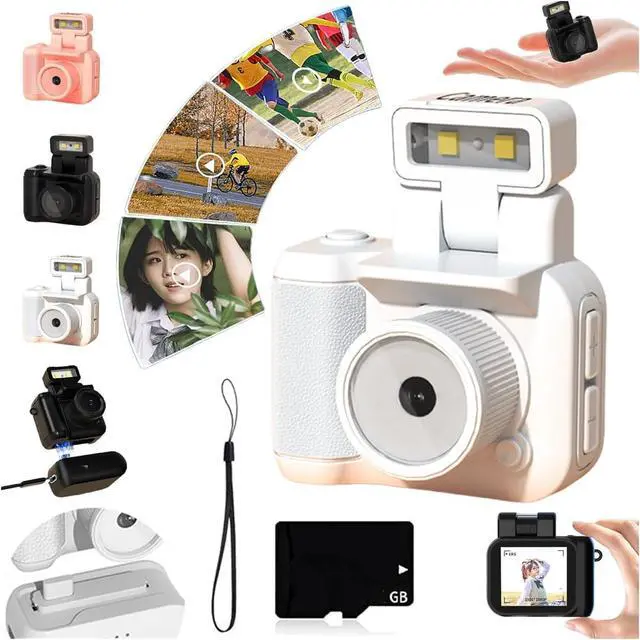 Main image of Retroscope Mini Camera, Retro Mini Camera, Retro Snap Camera, Tiny Camera Keychain, Mini Camera Keychain, 1080P Vintage Small Digital Camera Video Recorder with LED Flash Light (White, 32GB)