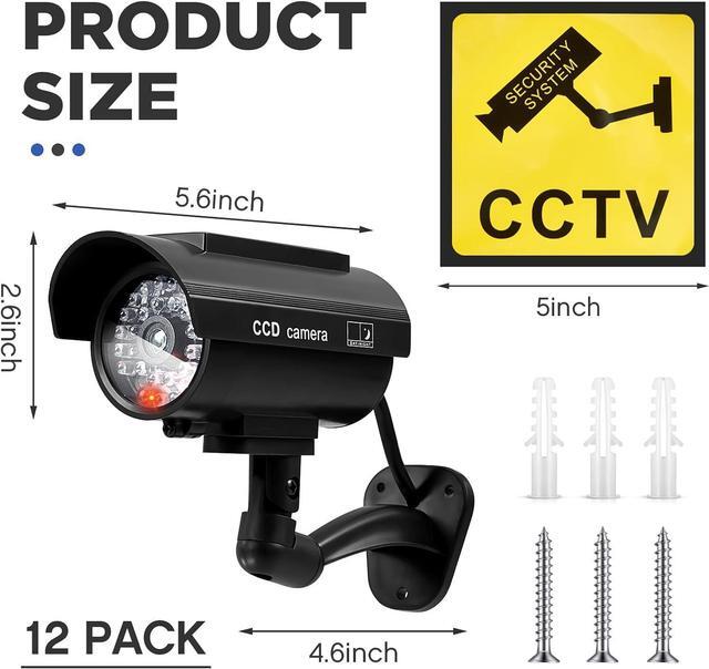 Alt view image 2 of 7 - Kanayu 12 Pieces Solar Powered Fake Security Camera Dummy Security Camera Simulated Surveillance Camera with Realistic Red Flashing Lights for Indoor Outdoor Home Store