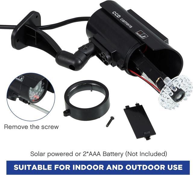 Alt view image 6 of 7 - Kanayu 12 Pieces Solar Powered Fake Security Camera Dummy Security Camera Simulated Surveillance Camera with Realistic Red Flashing Lights for Indoor Outdoor Home Store