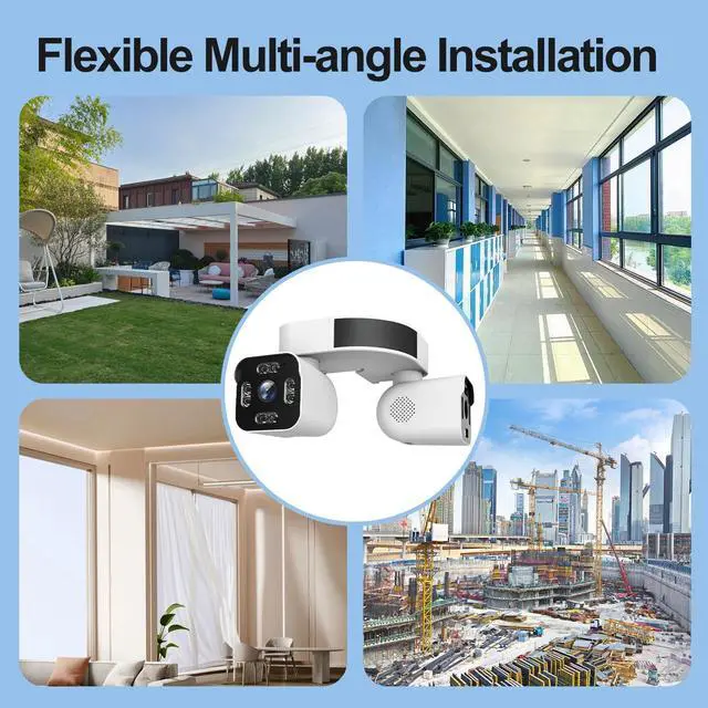 Alt view image 6 of 7 - Dual Lens WiFi Outdoor Cameras For Home Security, 2.5K/5MP House Cameras With Audio And Video, PTZ Security Cameras Wireless Outdoor With Auto Tracking, Outdoor Camera Wired Support Color Night Vision