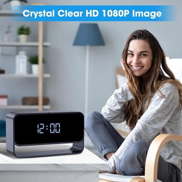 Alt view image 3 of 6 - Hidden Camera Clock, FHD 1080P Wireless Secret Cam, WiFi Nanny Cam, Strong Night Vision, Small Discreet Cam for Home Indoor Security