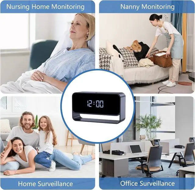 Alt view image 6 of 6 - Hidden Camera Clock, FHD 1080P Wireless Secret Cam, WiFi Nanny Cam, Strong Night Vision, Small Discreet Cam for Home Indoor Security