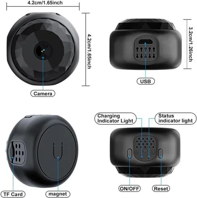 Alt view image 7 of 7 - Mini Camera,Hidden Camera,Mini Guard Magnetic Security Camera,Upgraded Mini 1080p Hd Wireless Magnetic Security Camera (2PCS)