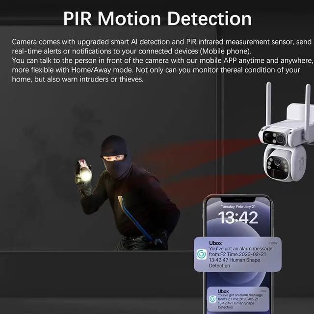 Alt view image 5 of 7 - 4G Low-Powered Solar Security Camera Outdoor, 2K No WiFi Dual Lens Linkage Security Cameras for Home Security, 2-Way Talk Cameras with PIR Motion Detection, Color Night Vision, IP66 (Black)