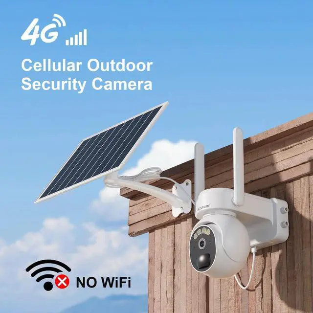 Alt view image 2 of 7 - No WiFi Security Camera, Wireless Camera No Internet Needed, 2K 360° View Solar Cameras for Home Security, Color Night Vision, PIR Motion Sensor, 2 Way Talk, Phone App Alert, (US Version), 2 Pack