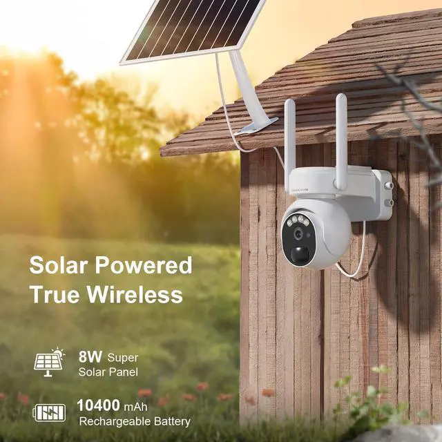 Alt view image 3 of 7 - No WiFi Security Camera, Wireless Camera No Internet Needed, 2K 360° View Solar Cameras for Home Security, Color Night Vision, PIR Motion Sensor, 2 Way Talk, Phone App Alert, (US Version), 2 Pack
