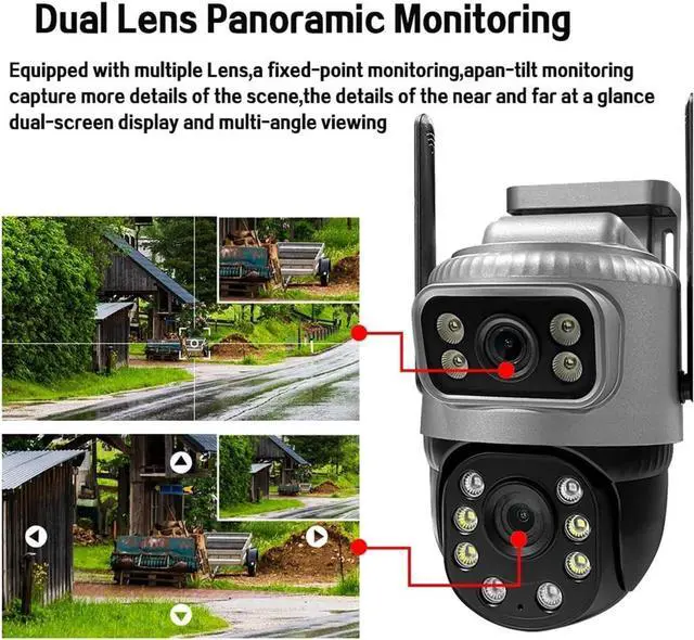 Alt view image 3 of 7 - Home Surveillance Camera Outdoor Waterproof IP Wireless Camaras Vigilancia Casa Home Video Surveillance 4K 8MP HD Night Vision(A/U,4G Camera No Card)