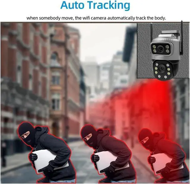 Alt view image 6 of 7 - Home Surveillance Camera Outdoor Waterproof IP Wireless Camaras Vigilancia Casa Home Video Surveillance 4K 8MP HD Night Vision(A/U,4G Camera No Card)