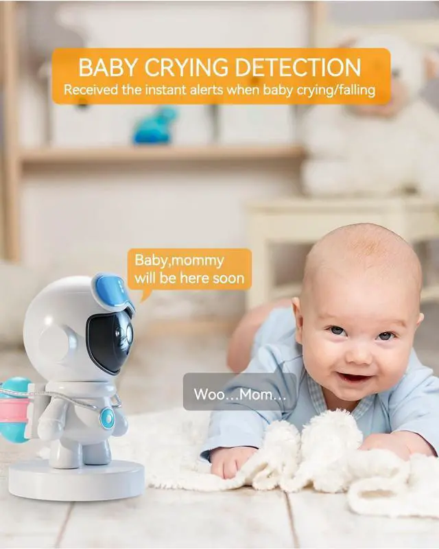Alt view image 5 of 7 - 360° Indoor Security Camera,Cameras for Home Security,Ideal for Baby Monitor/Pet Camera/Home Security,Starlight Color Night Vision APP Control with 64G TF Card (Blue)