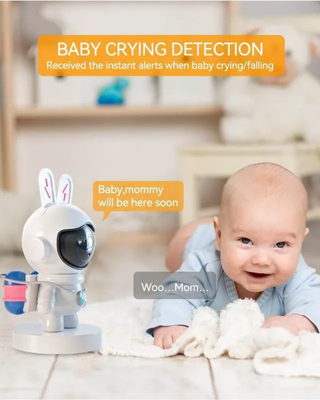 Alt view image 5 of 7 - 360° Indoor Security Camera,Cameras for Home Security,Ideal for Baby Monitor/Pet Camera/Home Security,Starlight Color Night Vision APP Control with 64G TF Card (Pink-B)