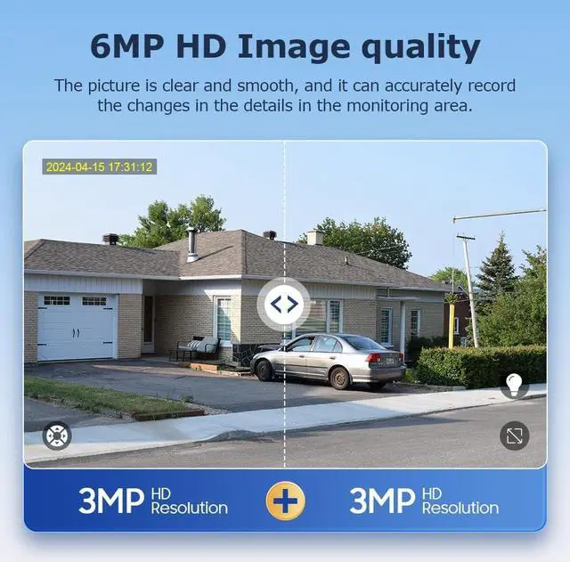 Alt view image 3 of 7 - INQMEGA 6MP Dual-Lens Solar Camera Outdoor, 4G LTE Cellular Surveillance Camera with Color Night Vision, PIR Motion Sensor, (2.4G WiFi)