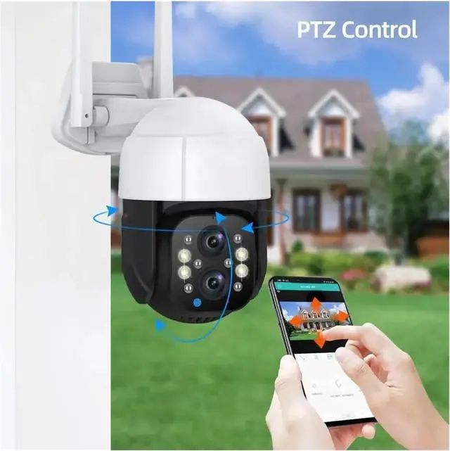Alt view image 7 of 7 - Tuya Smart Life 4K 8MP Dual Lens PTZ WIIF Camera 5X Zoom Auto Tracking Outdoor Street 4MP Security Video Surveillance IP Cameras(E/U,8MP Add 64G Card)