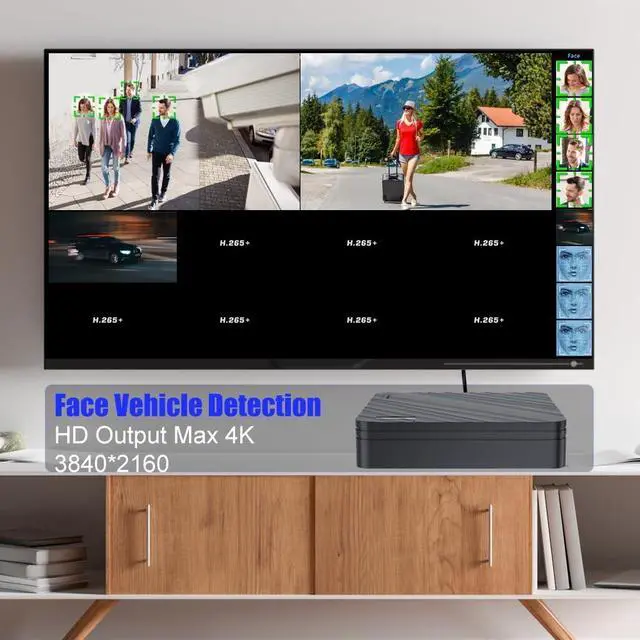 Alt view image 6 of 6 - Gadpiparty 4K Network Video Recorder for Security Camera System Support 4K/5MP/4MP PoE IP Camera H.265 PoE NVR Face Car Detection (Black 8CH)