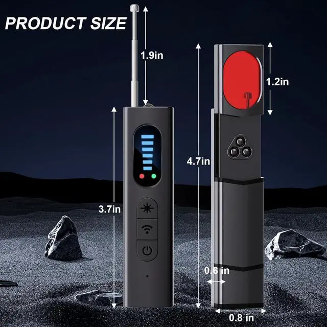 Alt view image 2 of 7 - Japanese Technology Hidden Camera Detectors,Spy Camera Finder,Portable Hidden Bug and Camera Detector,5 Levels Sensitivity 4 Modes,Wireless Rechargeable for Home,Car,Office,Hotel,Travel