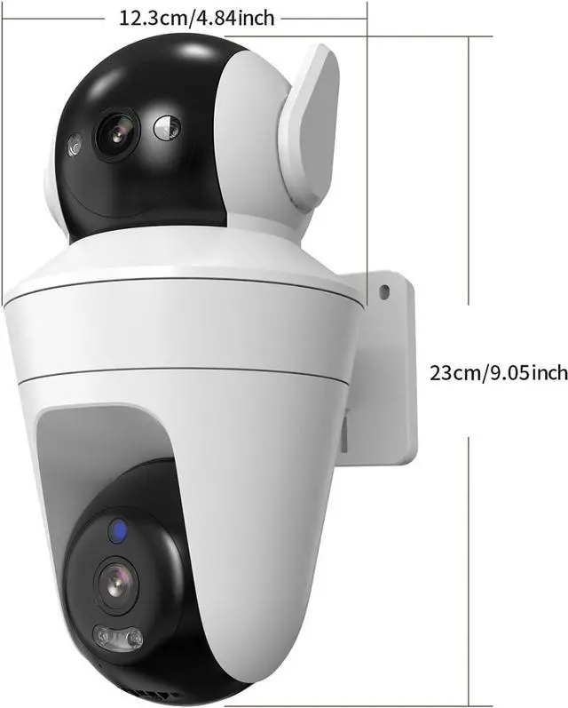 Alt view image 7 of 7 - 5MP Outdoor Security Camera Dual Lens, 2.4Ghz WiFi Camera for Home Security, 360°PTZ 2.5K Surveillance Camera with Motion Detection Tracking/2-Way Audio/Color Night Vision/Wired/Waterproof(White)
