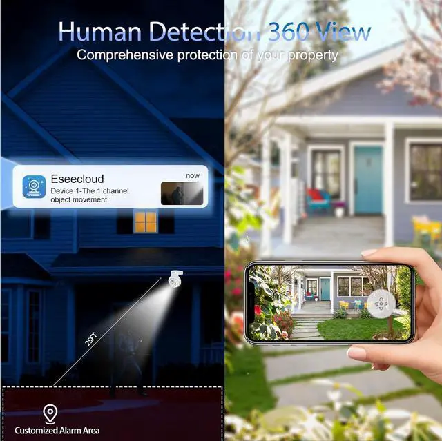 Alt view image 6 of 7 - MMQ 5MP Outdoor Security Camera Wireless,PTZ WiFi Security Cameras Auto Track Security Camera, 2-Way Audio,Color Night Vision,Motion Alert,2.4G/5G