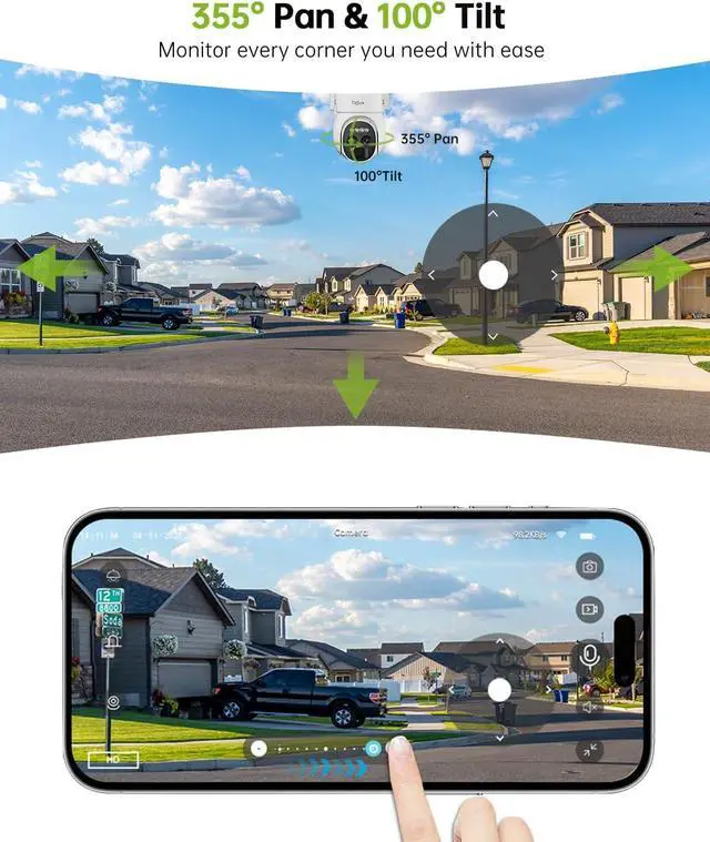Alt view image 4 of 7 - [10X Zoom Dual Lens Security Cameras Wireless Outdoor, 360° PTZ Solar Cameras for Home Security Outside, 2K Color Night Vision, Motion Alarm