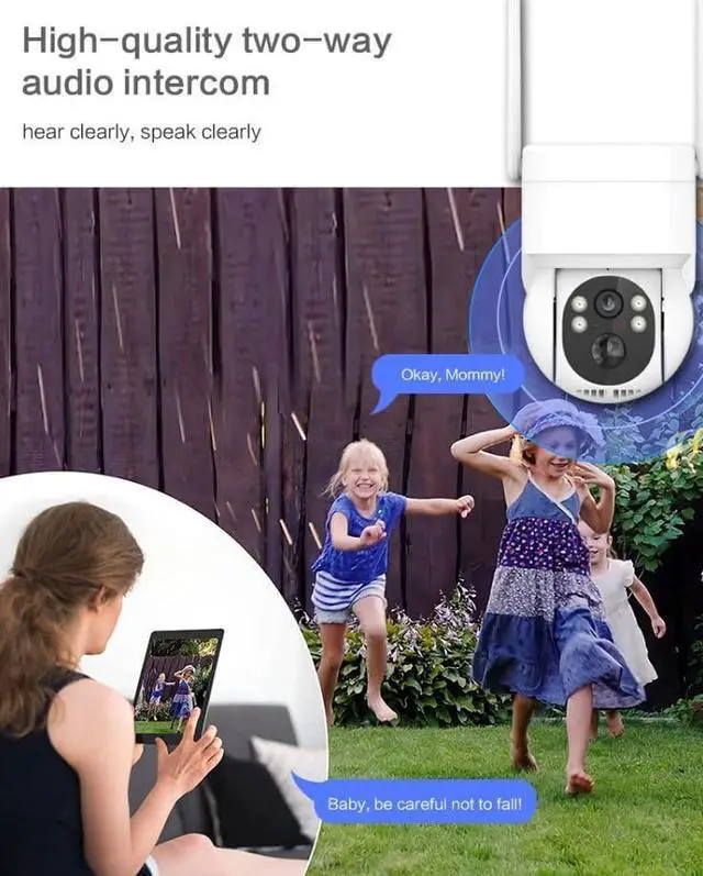 Alt view image 5 of 7 - 4MP Security Cameras Wireless Outdoor,360° PTZ Battery Powered Surveillance Camera for Home Security Outside,2.4Ghz WiFi Cameras, Cam with Night Vision, Motion Sensor