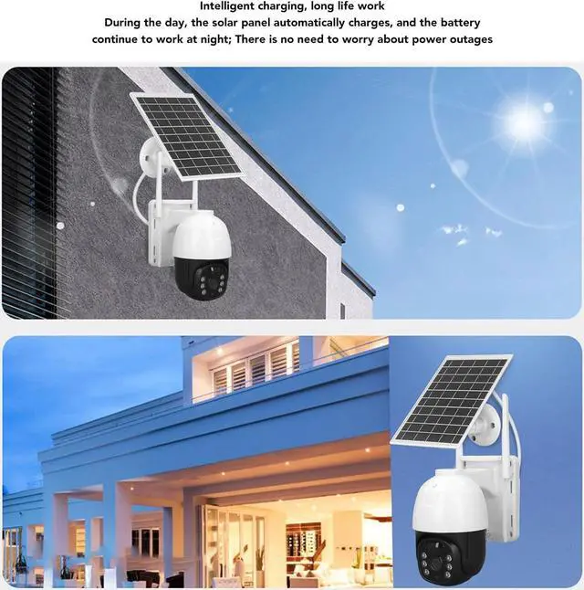 Alt view image 2 of 7 - Eujgoov 3MP Solar Surveillance Camera PTZ Outdoor Camera with Human Detection for Night Viewing Constructed with All Round Viewing, Eujgoovgzibvswu5q