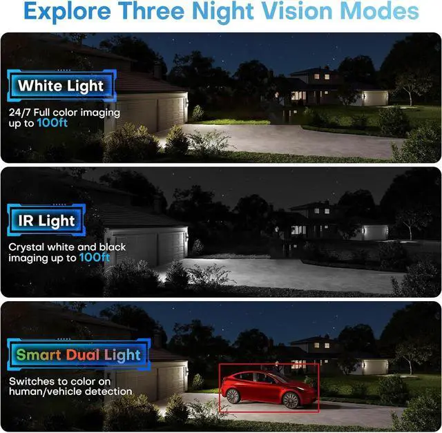 Alt view image 4 of 7 - 4K Outdoor Bullet PoE Camera - 8MP Active Deterrent IP Camera, Smart Color Night (98ft), 2-Way Audio, Human/Vehicle Detection, Full Metal IP67, 127° Wide Angle, 120dB WDR, Hik-Connect/SADP