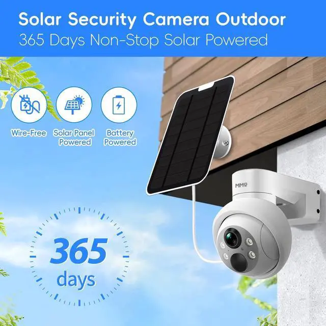 Alt view image 2 of 7 - Gadpiparty MMQ 2.5K Wireless Solar Security Camera System, 10CH 4MP HD Solar Camera, 6Pcs PTZ Solar Camera Outdoor WiFi, Home Surveillance Cameras Worked with Alexa, PIR Detection, Two Way Talk, 12