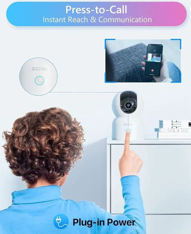 Alt view image 6 of 7 - Gadpiparty ZOSI 8CH 4PCS 1080P H.265+ Home Security Dome Camera System with 1TB HDD&Indoor Pan/Tilt Smart Security Camera,C518 2K 360 Degree Baby and Pet Monitor,2.4G/5G Dual-Band WiFi Home Cam with