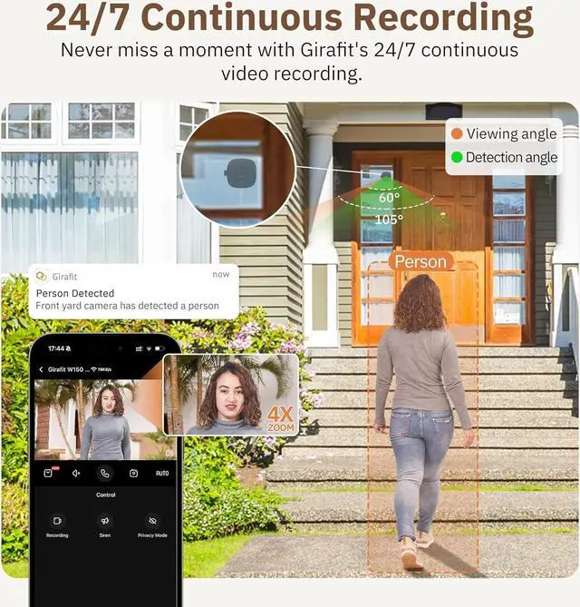 Alt view image 6 of 7 - 3MP 2K Window Camera,2.4GHz & 5GHz WiFi Indoor Cameras for Home Security with ChroMax Al Color Night Vision,Person & Motion Detection,24/7 Recording,Easy & Quick Install(3pcs)