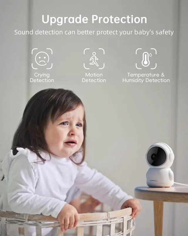 Alt view image 3 of 7 - ZUMIMALL 360° Indoor Security Camera, 3MP Baby Monitor Camera, 24/7 Recording Wired Security Camera,360° PTZ Security Cameras Wireless Outdoor