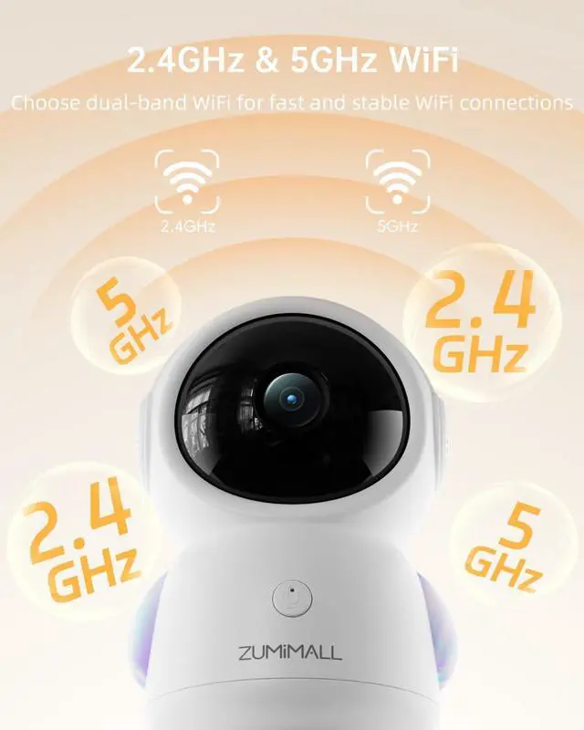 Alt view image 6 of 7 - ZUMIMALL Security Cameras Wireless Outdoor, 5G/2.4G WiFi Baby Monitor with Camera and Audio, 2K Wired Pet Camera for Home Security