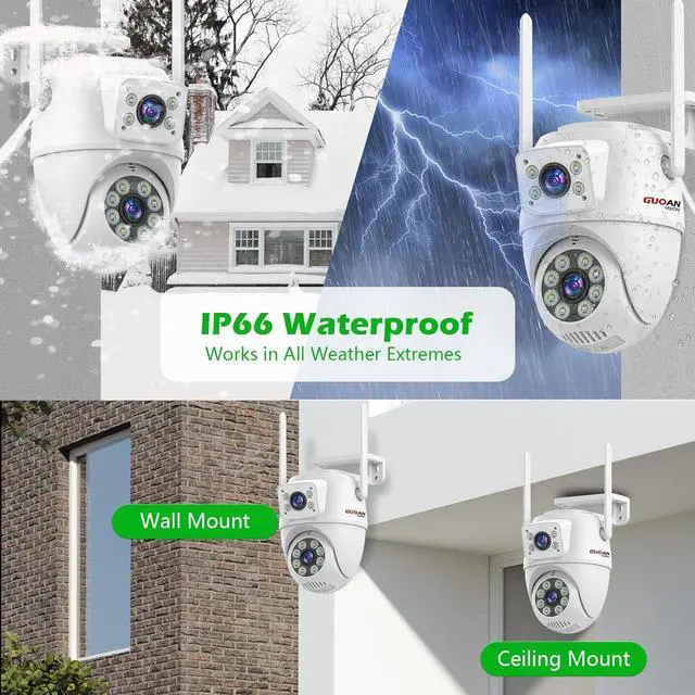 Alt view image 5 of 7 - 6MP Dual Lens Security Camera Outdoor Wireless Camera for Home Security