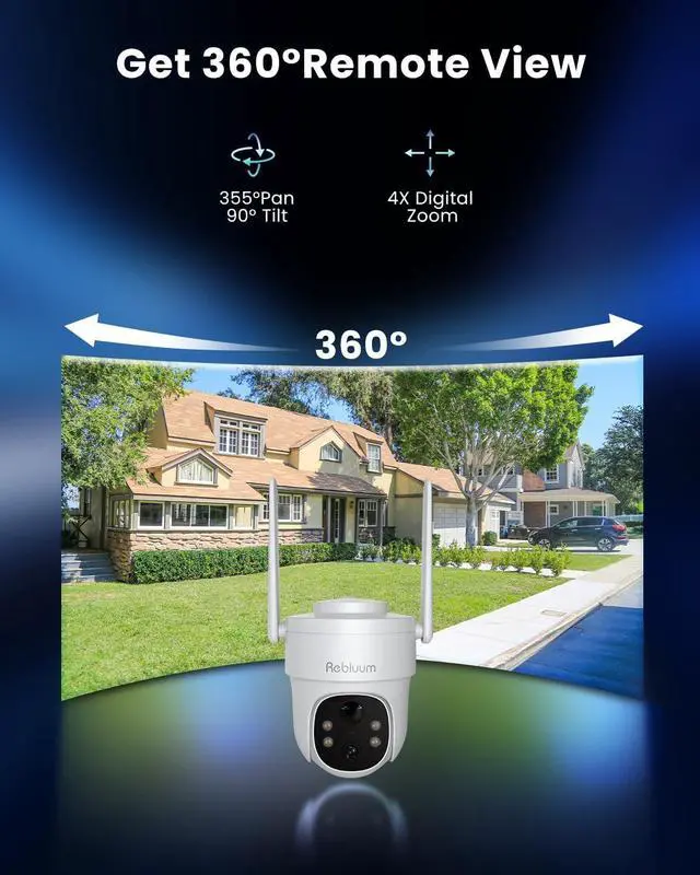 Alt view image 7 of 7 - Security Camera Wireless Outdoor, 2K Solar Security Camera and 5MP Solar Camera Outdoor Wireless, Battery Powered 360°PTZ Camera