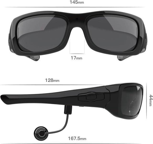 Alt view image 5 of 7 - Full HD 1080P Camera Glasses with Bluetooth Headset Wearable Camera for Android Smartphone Polarized Sunglasses UV400