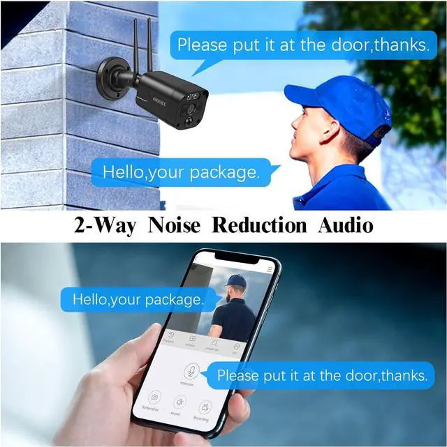 Alt view image 2 of 7 - Gadpiparty 5.5MP & PIR Detection 2-Way Audio, Dual Antennas Security Wireless Camera System 3K 5.0MP 1944P Wireless Surveillance DVR Outdoor WiFi Security Cameras