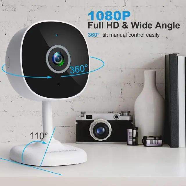 Alt view image 2 of 7 - 1080P Indoor Security Camera, Indoor IP Security Surveillance Camera with Night Vision, Motion Detection, 2-Way Audio, Cloud Service (Pack of 4)