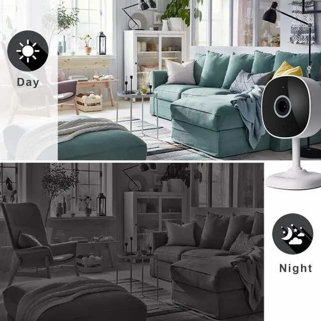 Alt view image 4 of 7 - 1080P Indoor Security Camera, Indoor IP Security Surveillance Camera with Night Vision, Motion Detection, 2-Way Audio, Cloud Service (Pack of 4)