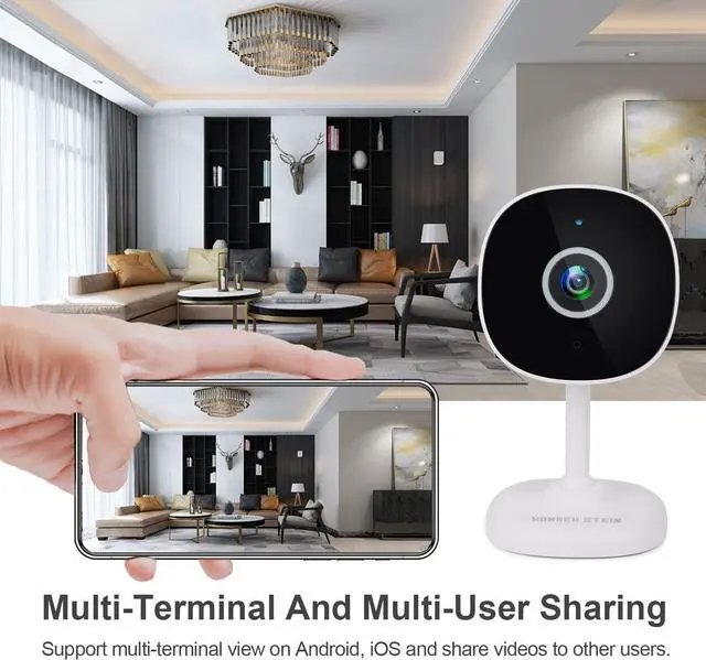Alt view image 5 of 7 - 1080P Indoor Security Camera, Indoor IP Security Surveillance Camera with Night Vision, Motion Detection, 2-Way Audio, Cloud Service (Pack of 4)