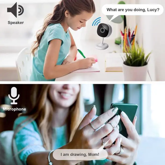Alt view image 6 of 7 - 1080P Indoor Security Camera, Indoor IP Security Surveillance Camera with Night Vision, Motion Detection, 2-Way Audio, Cloud Service (Pack of 4)