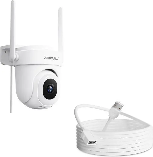 Main image of ZUMIMALL 5G Security Cameras Outdoor with 10FT USB Extension Cable, 24/7 Wired Cameras for Home Security, 5MP WiFi Outdoor Security Camera with 360°PTZ, Auto Tracking, Motion&Noise Alert, Works with A