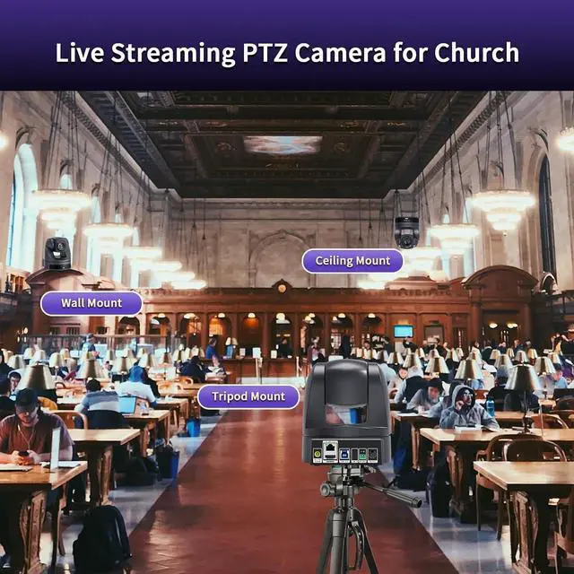 Alt view image 5 of 7 - 4K PTZ Camera 20X USB3.0/HDMI/RJ45 PoE PTZ Conference Room Camera
