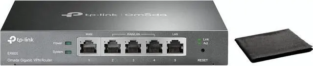 Main image of TP-Link ER-605 Gigabit VPN Router | Load Balancing | Dual WAN Ports | SPI Firewall | Bandwidth Management | IPsec, PPTP, L2TP VPN | Business Network Security | Easy Setup | Cloud Monitoring, W/Cloth