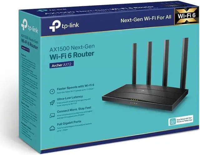 Alt view image 4 of 6 - TP-Link Archer AX12 WiFi6 Router AX1500 1xGb WAN