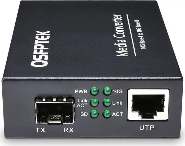 Alt view image 2 of 4 - 10G Media Coverter, 10 Gigabit Fiber to 10G Copper UTP Ethernet Media Converter, Unmanaged 1x 100M/1G/2.5G/5G/10GBase-T RJ45 to 1x 10GBase-X SFP+ Slot 10Gigabit Ethernet Media Converter (2)