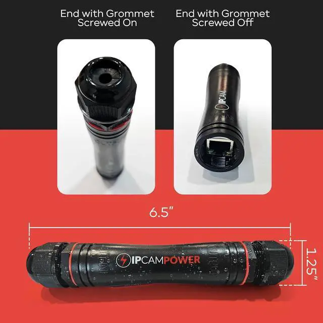 Alt view image 4 of 4 - Weatherproof POE Extender for IP Cameras, IP67 Waterproof Ethernet Repeater, Extend CAT5e & CAT6 Cables up to 2624', iEEE 802.3af/at/bt