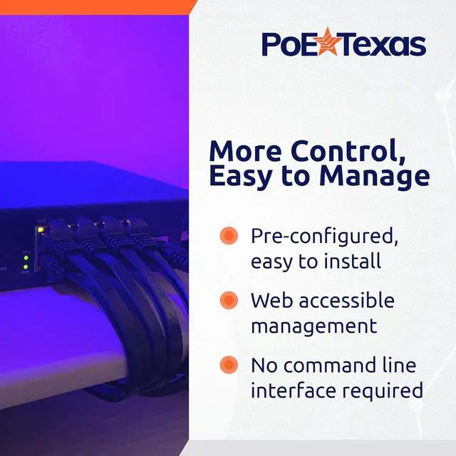 Alt view image 4 of 6 - 8-Port Managed Network Switch - Layer 2 PoE+ Managed Switch (IEEE 802.3at) - Shelf Mount 150W Gigabit 1 Gig Power Over Ethernet for Intelligent Buildings - Smart Support, IGMP, VLAN, QoS, DHCP